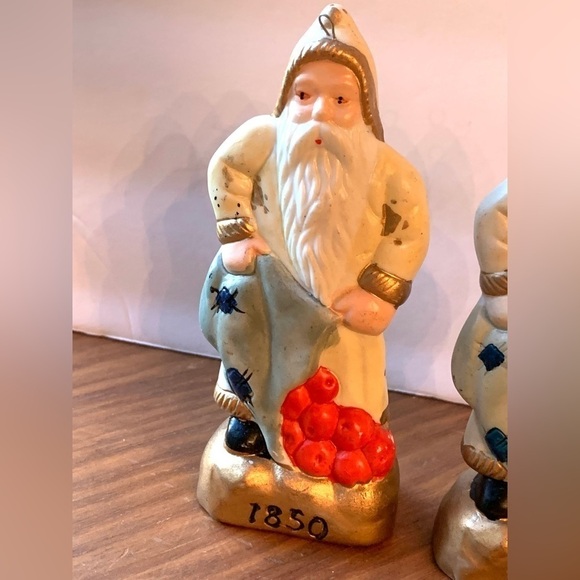 Set Of 5 MSR Imports Santa Ornaments Vintage Look Ceramic 1991 Taiwan 4 3/4” - Picture 5 of 7